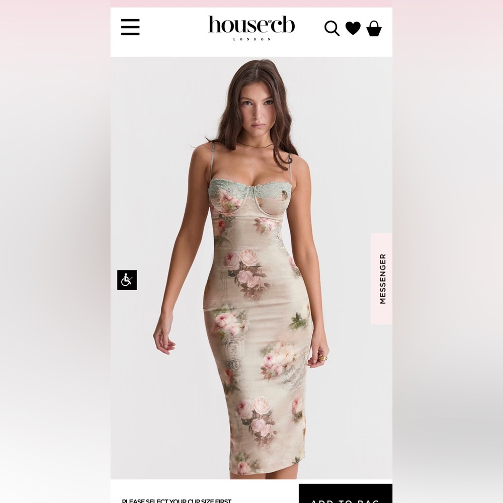House of Cb-  Vintage Floral Midi Dress XS